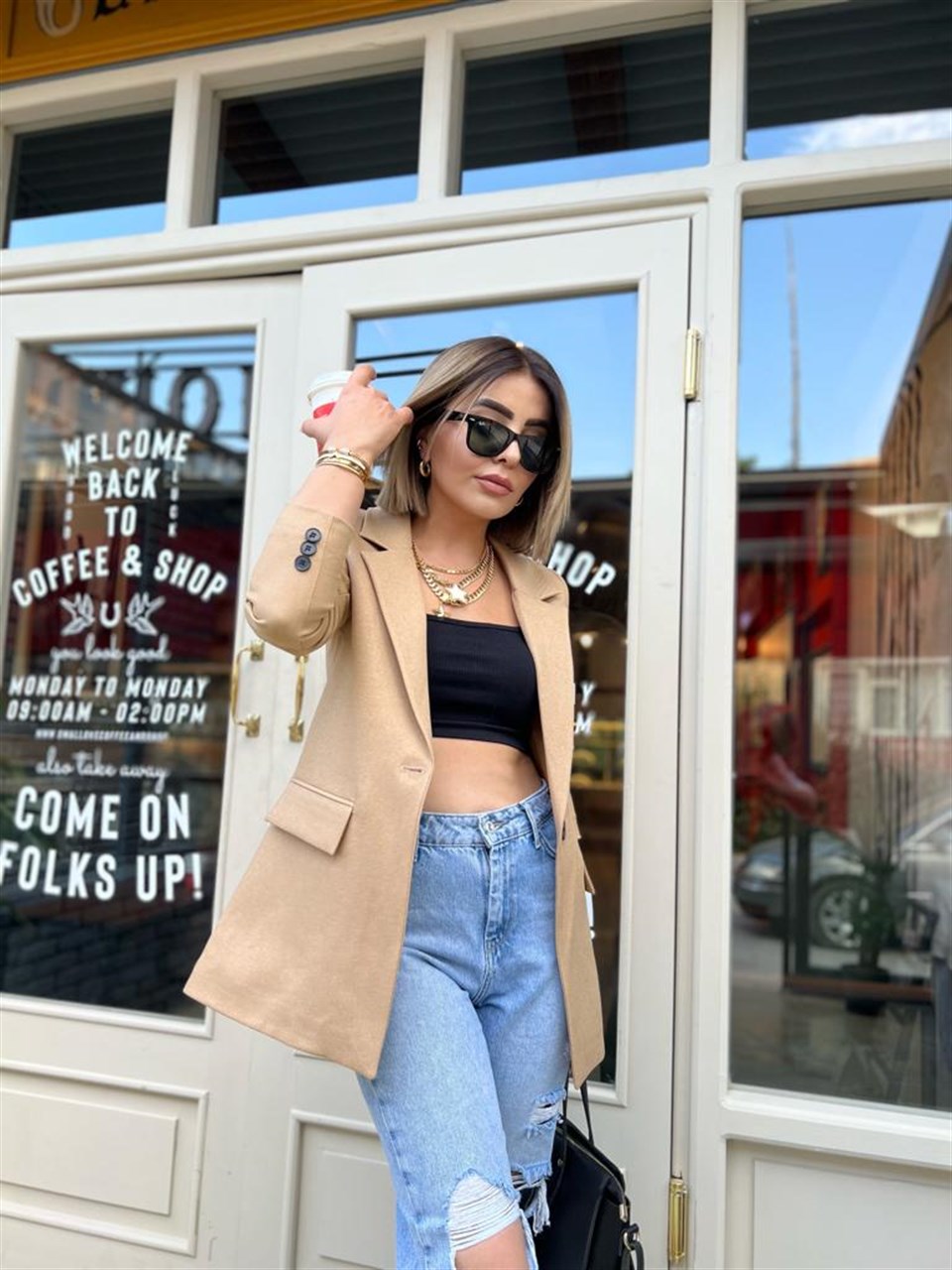 Taş Yün Efekt Blazer Ceket