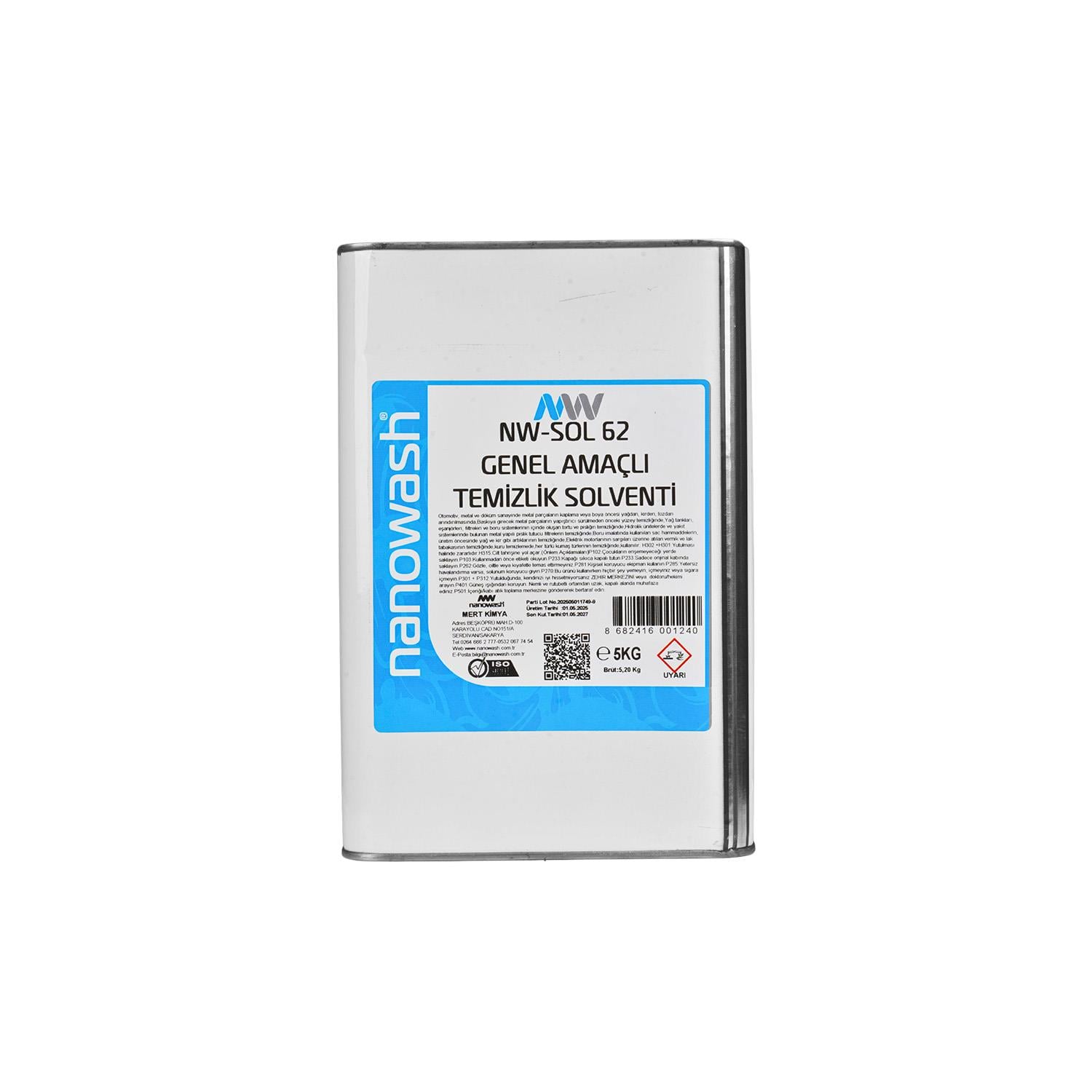 Nanowash SOL-62 Çok Amaçlı Temizlik Solventi 5 Lt