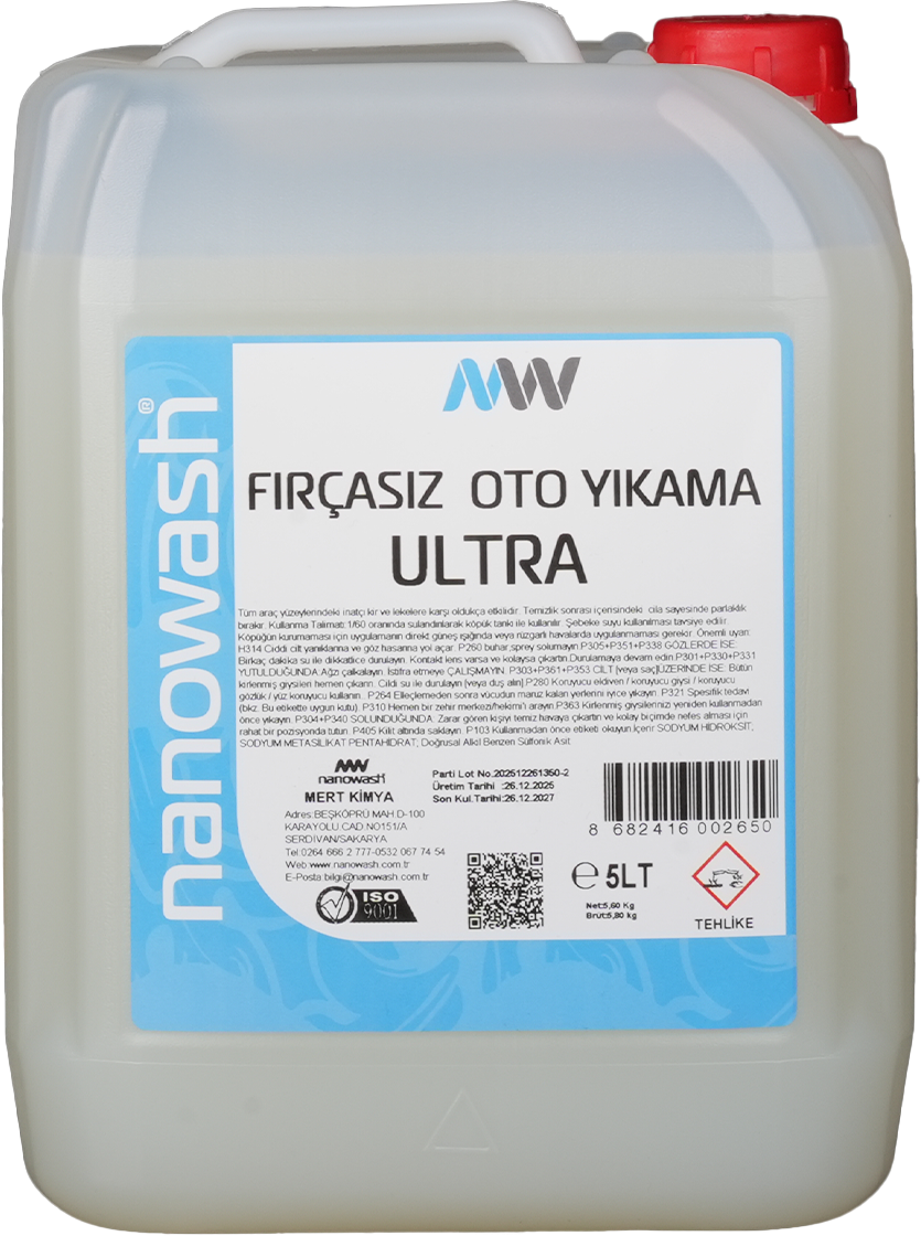 Nanowash Fırçasız Cilalı Oto Yıkama Köpüğü Ultra 5 Lt