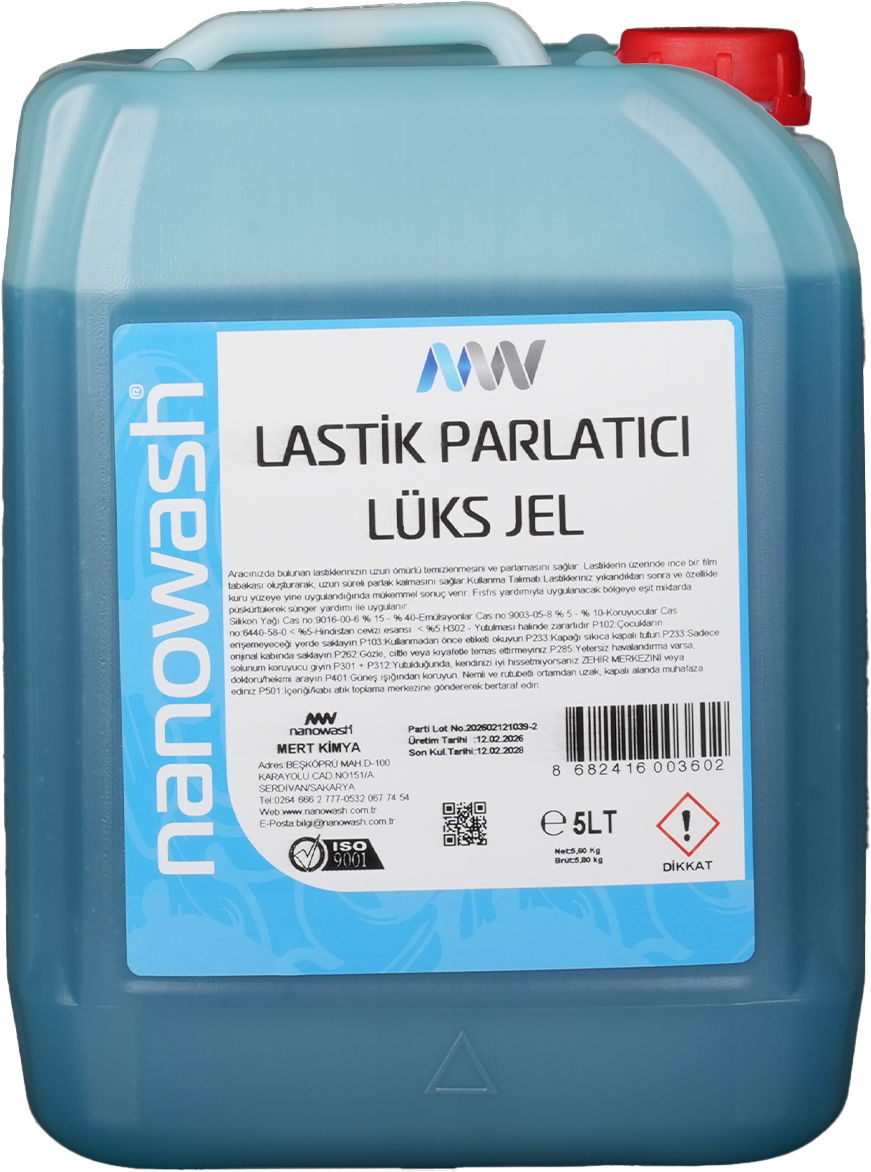 NANOWASH LASTİK PARLATICI LÜKS JEL 5 LT