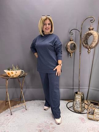 EYZ763 GRİ TAŞLI OYSHO KUMAŞ EŞOFMAN TAKIM