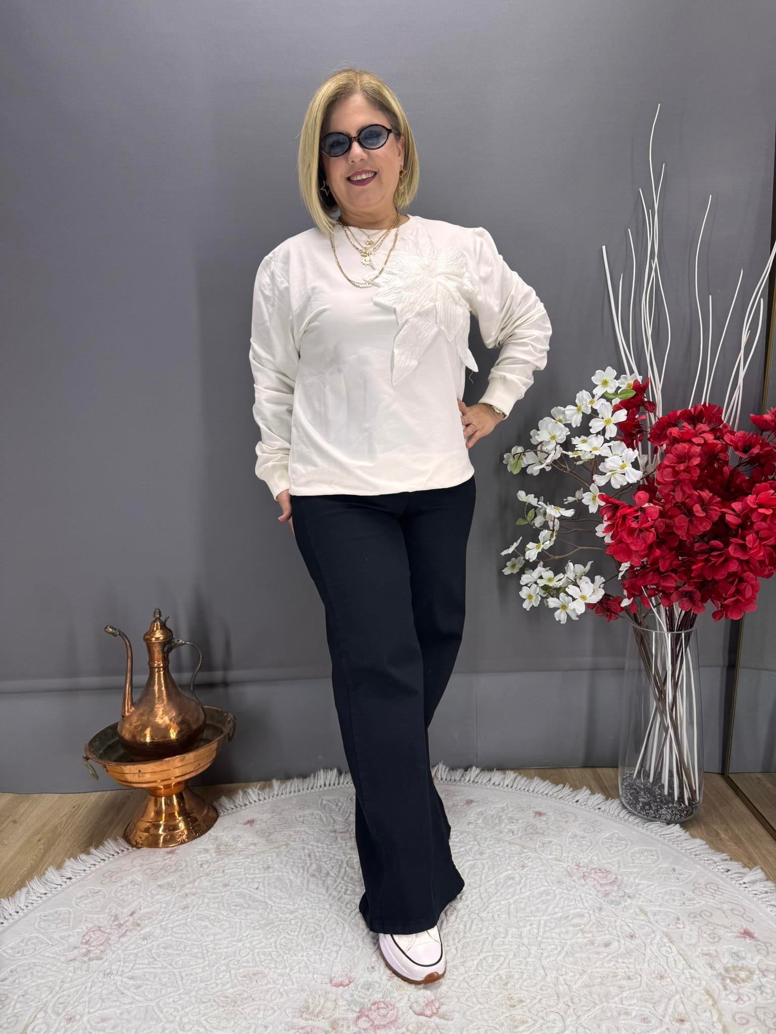 EYZ775 SİYAH BEL LASTİKLİ BL PAÇA KOT FUL LİKRALI KOT PANTOLON