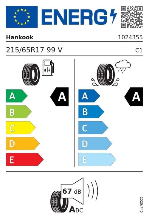Hankook 215/65r17 99v ventus prime3 x k125a + Oto Yaz 2026