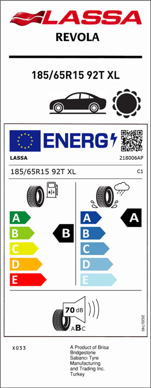 Lassa 185/65r15 88h revola Oto Yaz 2026