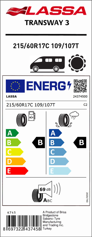 Lassa 215/60r17c 08km 109/107t transway 3 Kamyonet Yaz 2026