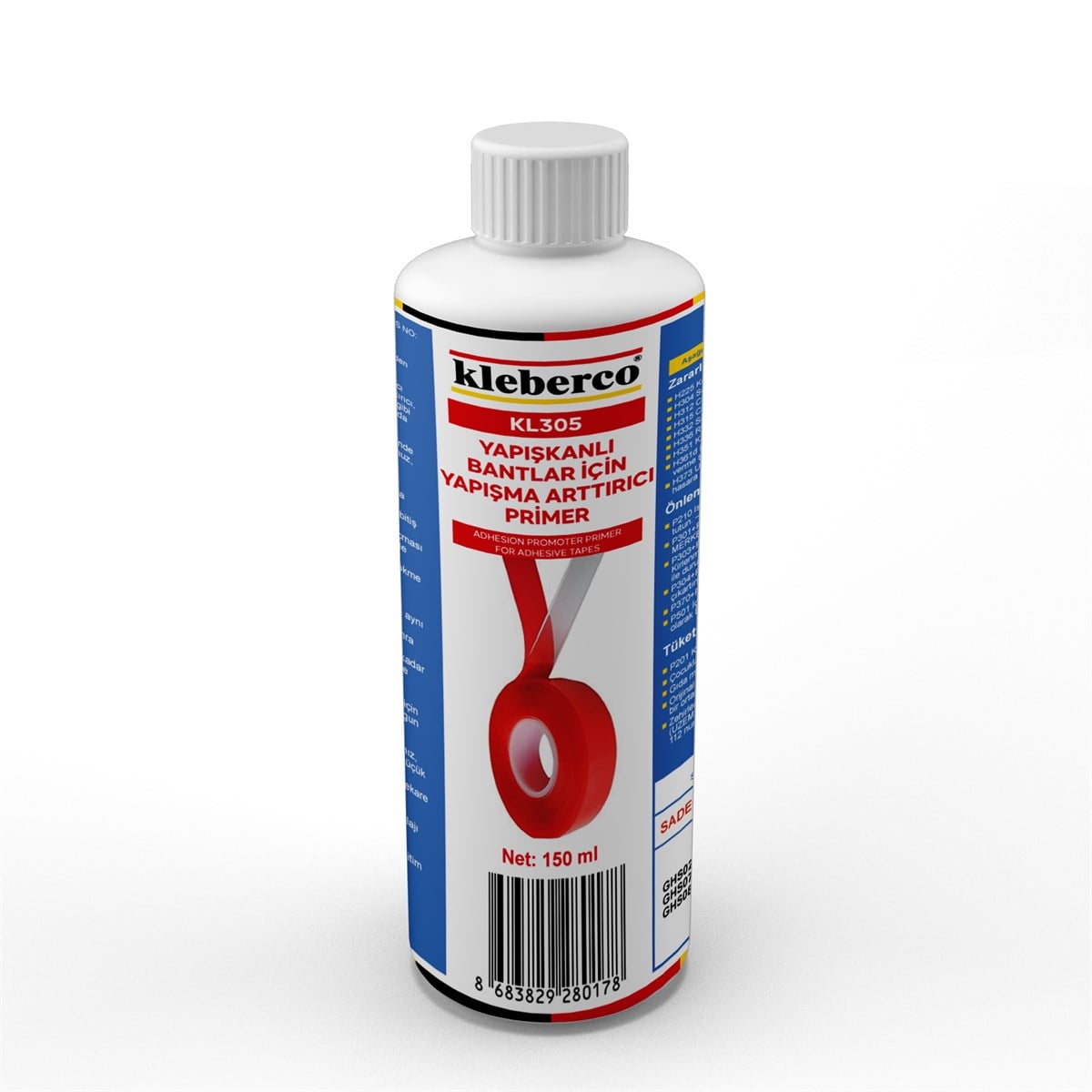 Kleberco KL305 Primer Yapışkanlı Bantlar İçin Yapışma Arttırıcı, Yüzey Hazırlama Sıvısı, Kanal İlacı, Adhesion Promoter