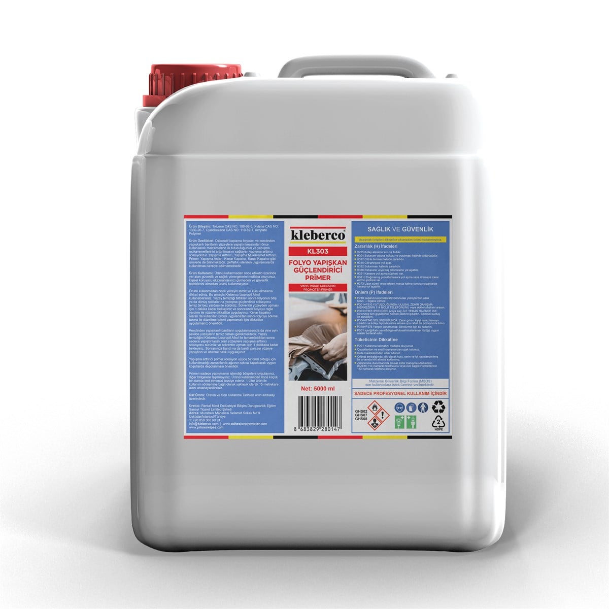 Kleberco KL303 Folyo Yapışkan Güçlendirici Primer, Yapışma Arttırıcı Yüzey Hazırlama Sıvısı, Kanal İlacı, Adhesion Promoter