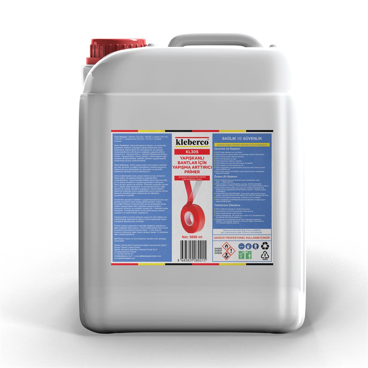 Kleberco KL305 Primer Yapışkanlı Bantlar İçin Yapışma Arttırıcı, Yüzey Hazırlama Sıvısı, Kanal İlacı, Adhesion Promoter