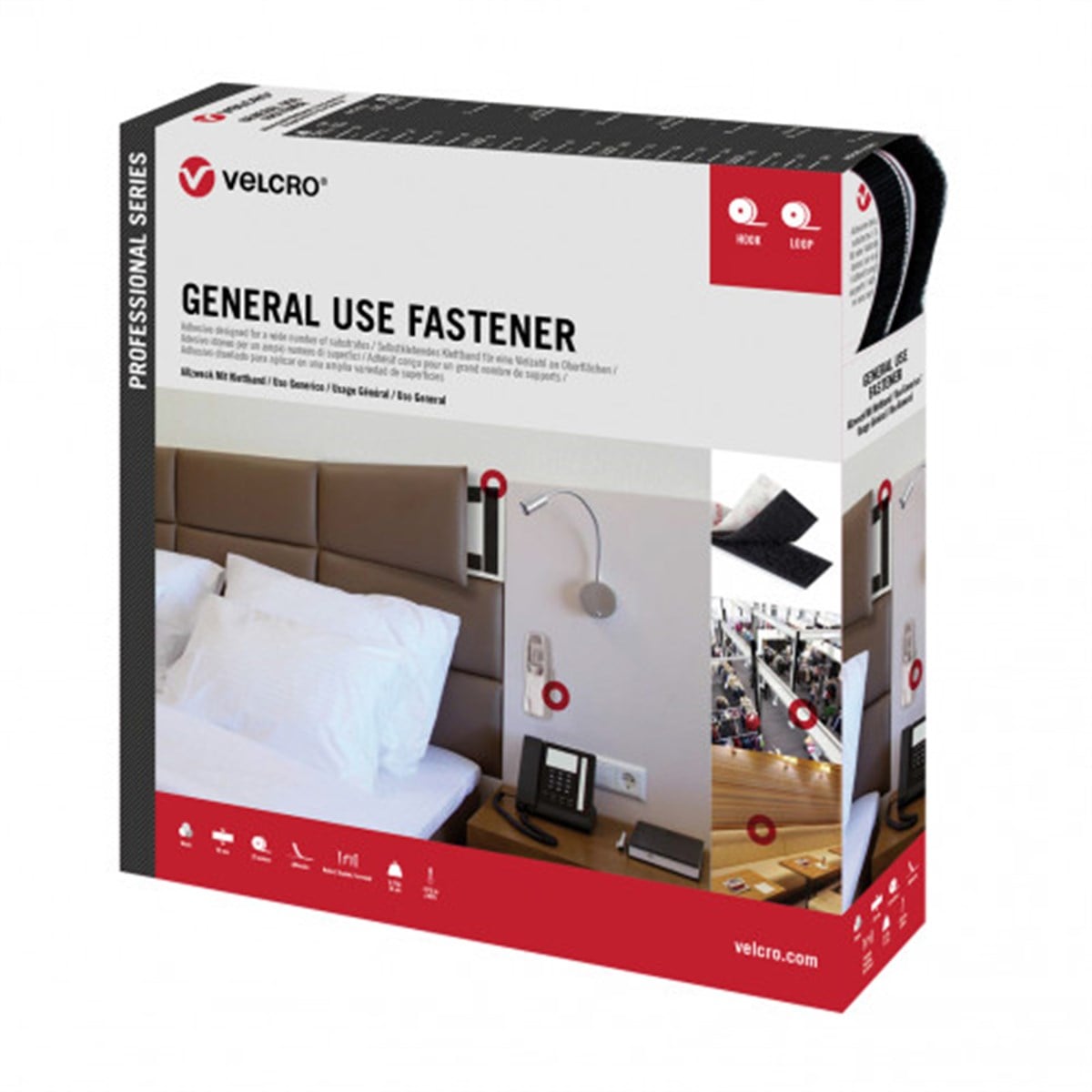 Velcro General Use Fastener Hook & Loop (Black) PS20002 Cırt Bant