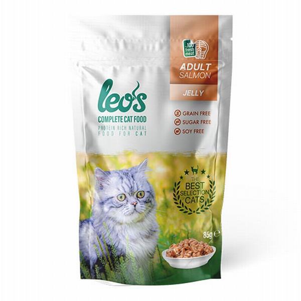 Leos Pouch Somonlu Yetişkin Kedi Konservesi 6 Adet 85 Gr