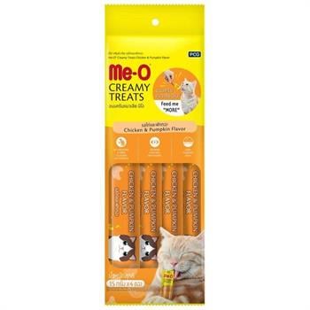 Me-O Creamy Treats Tavuk, Balkabaklı Kedi Ödül Maması 4X15 Gr
