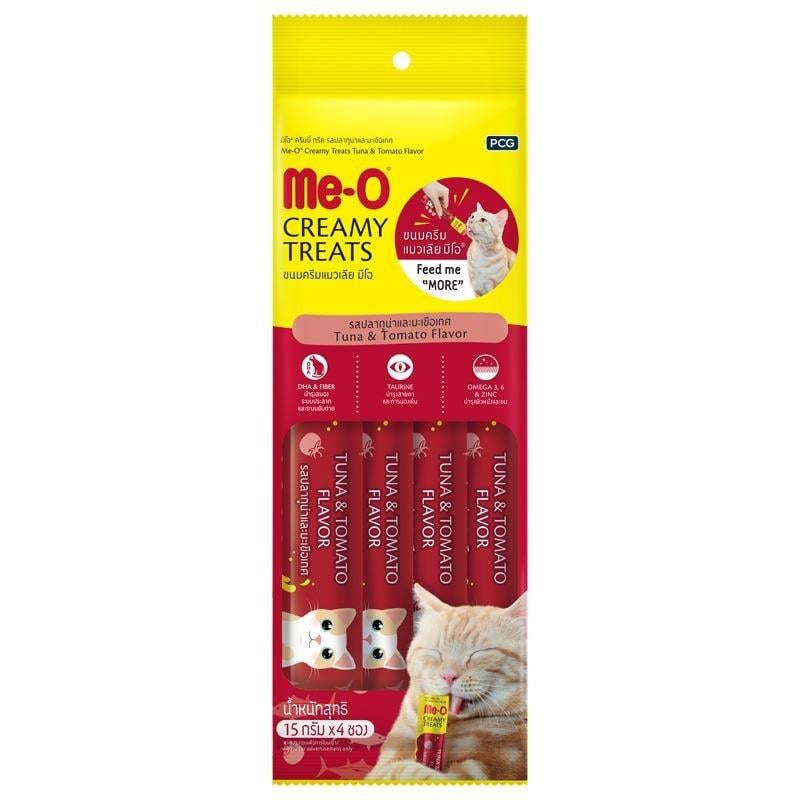Me-O Creamy Treats Ton Balığı ve Domatesli Kedi Ödül Maması 4X15 Gr