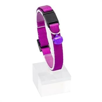 PetTagArt Güvenlik Kilitli  Ayarlanabilir Lila Kedi Boyun Tasması 22-30 cm