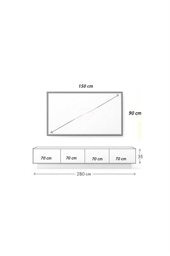 neef living TV ÜNİTESİ ANTRASİT (Duvara Monte)