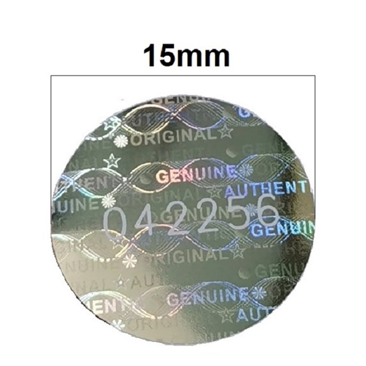 15mm Çaplı Hologramlı Garanti Etiketi Seri Numaralı 100 Adet