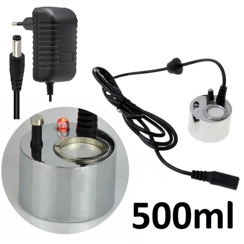 500ml Metal Soğuk Buhar Üreteci, Kuluçka Nem Nozulu 24v+Adaptör