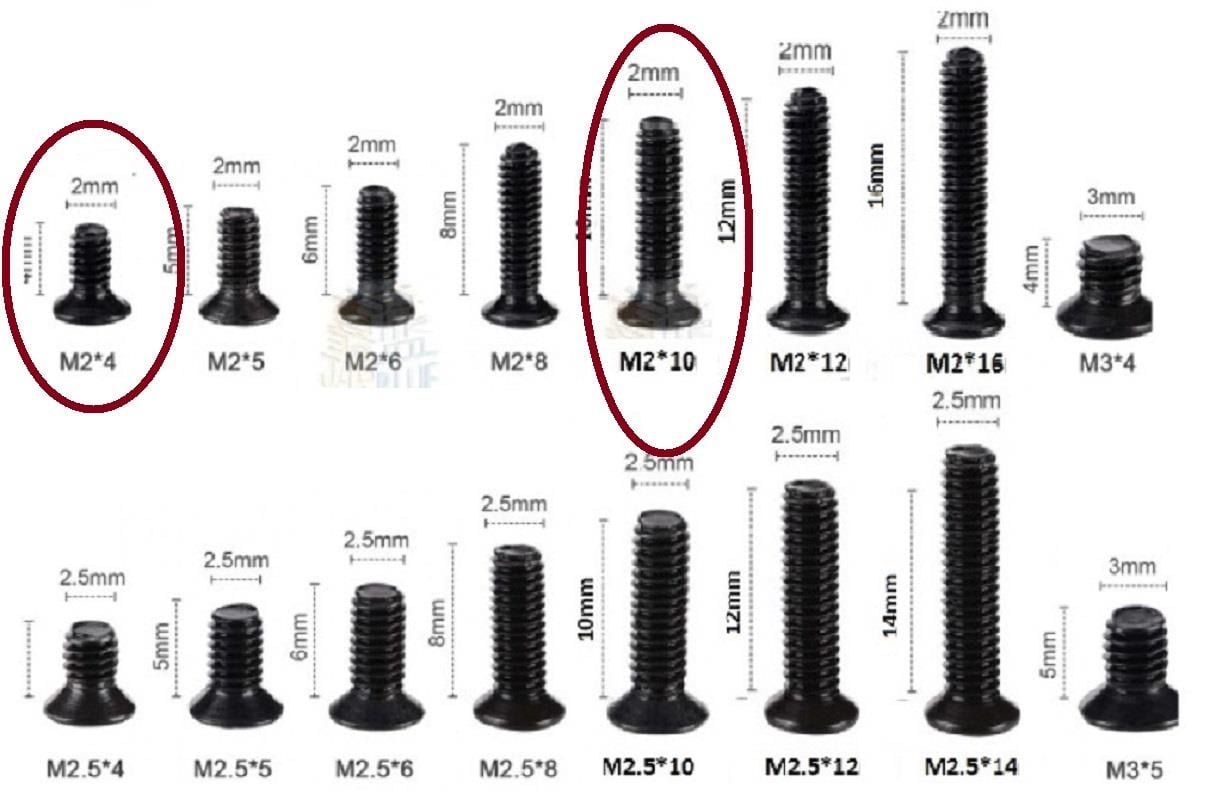 500x M2x4mm 500x M2x10mm Laptop Vidası 