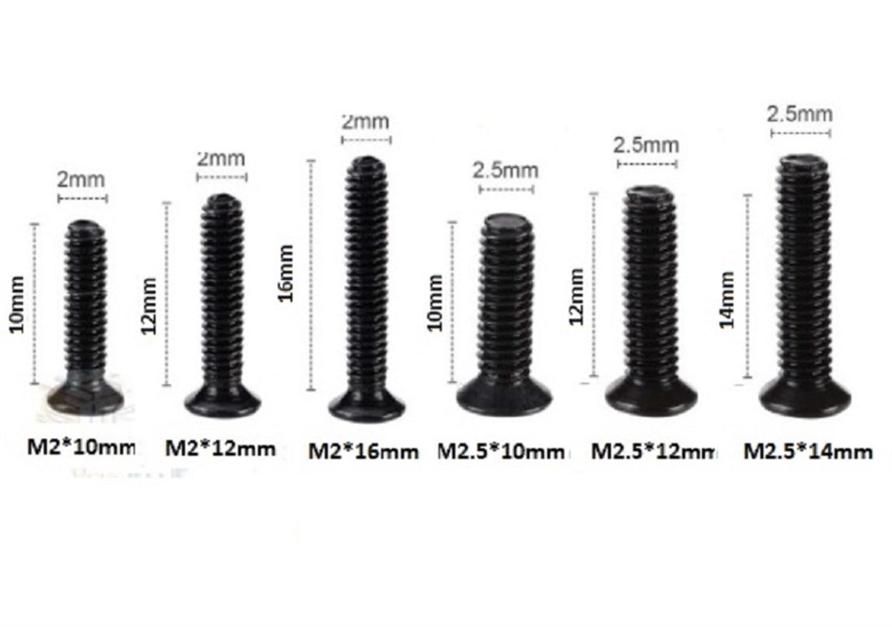 60 Adet 10-12-14-16mm Laptop Vidası Kilitli Poşetli