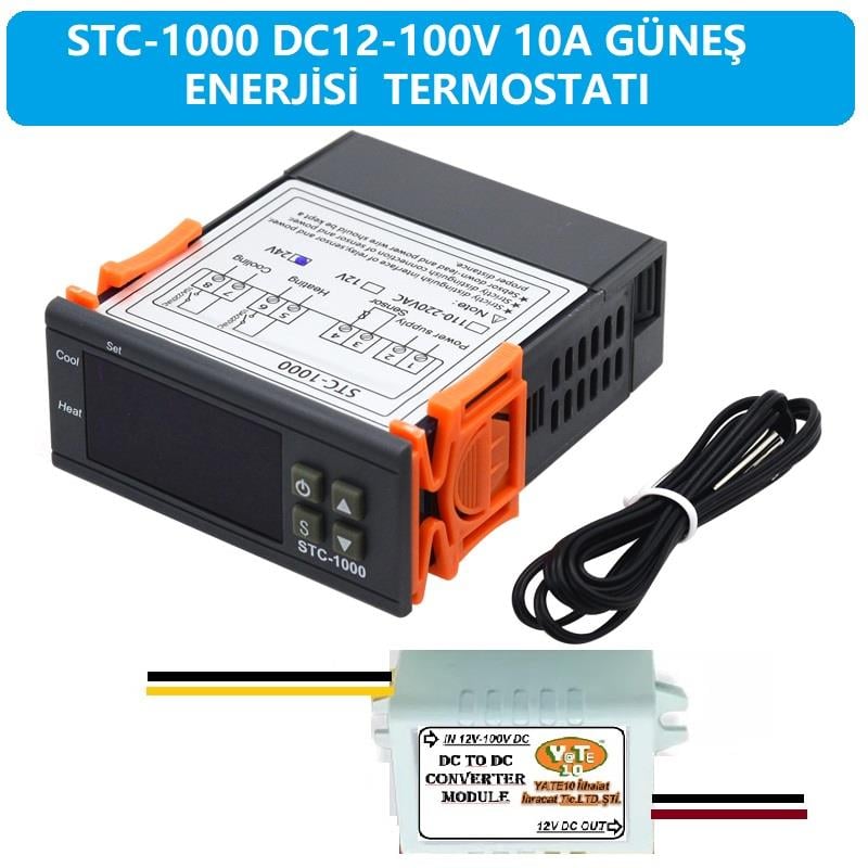 STC-1000 DC12-100V 10A Güneş Paneli Termostatı