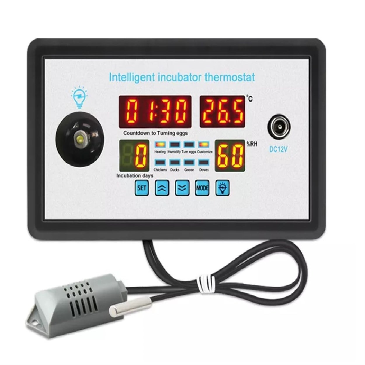 ZFX-W9002 12Volt Kuluçka Kontrolörü (Isı-Nem-Çevirme-Fan)