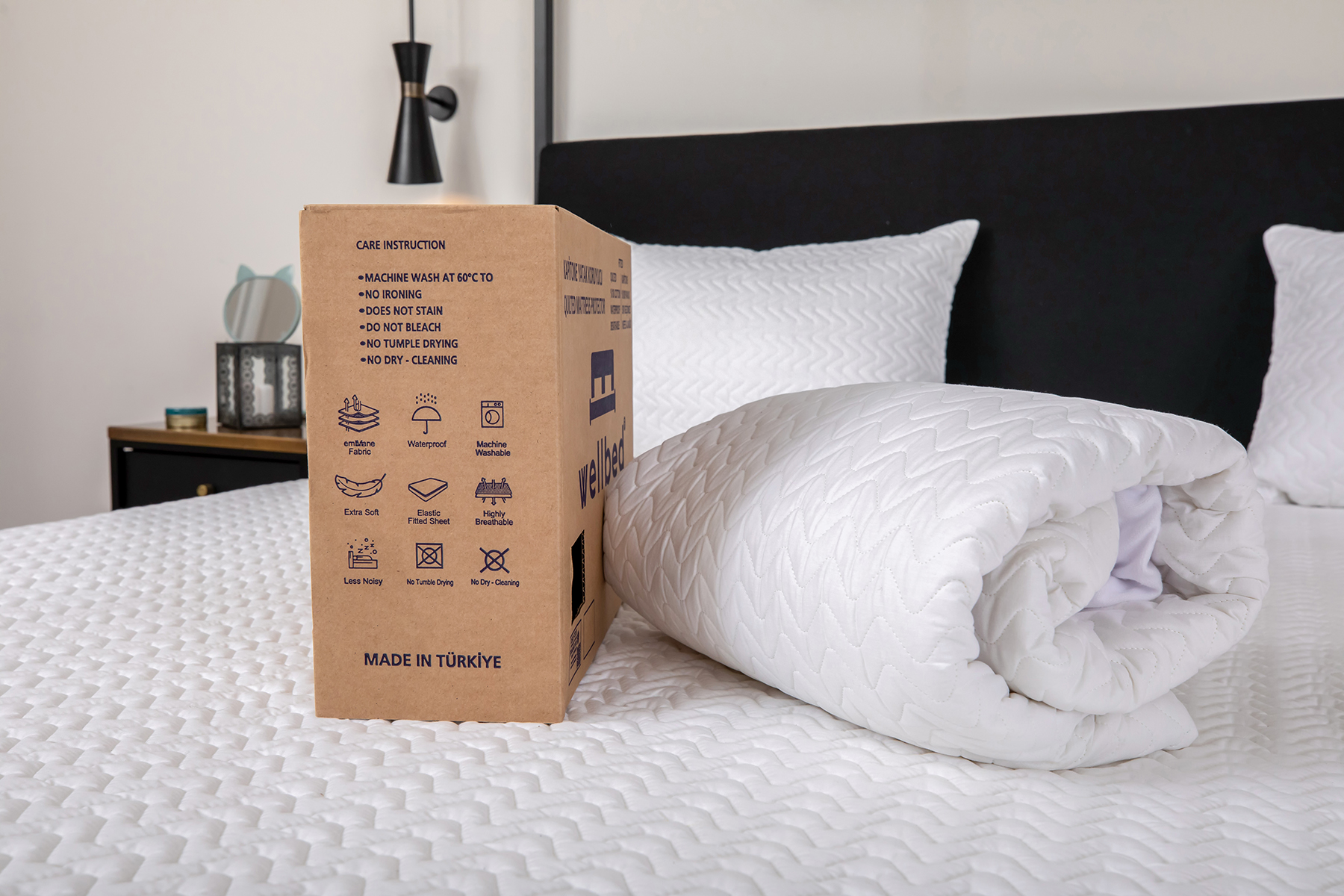 Fitted Pamuk Kapitone Yatak Koruyucu