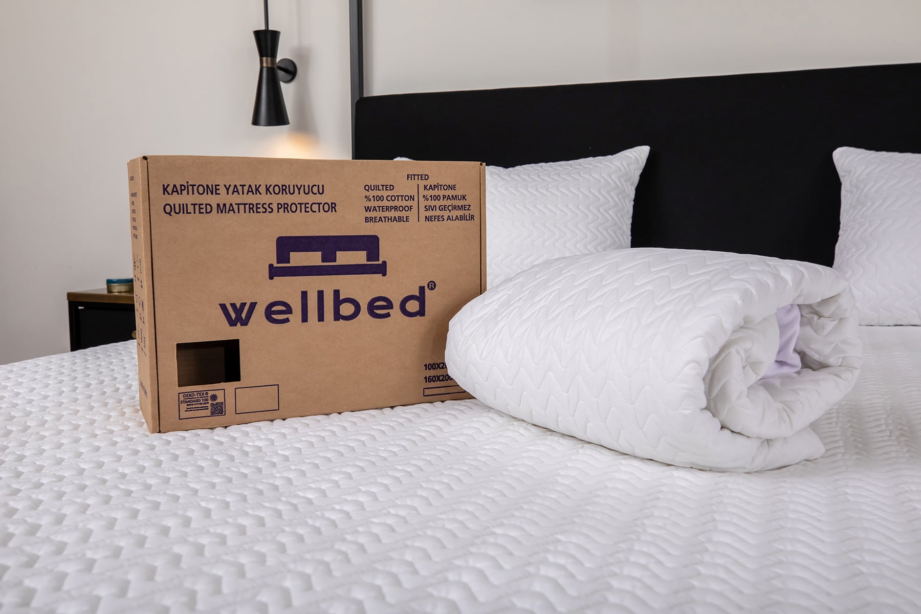 Fitted Pamuk Kapitone Yatak Koruyucu