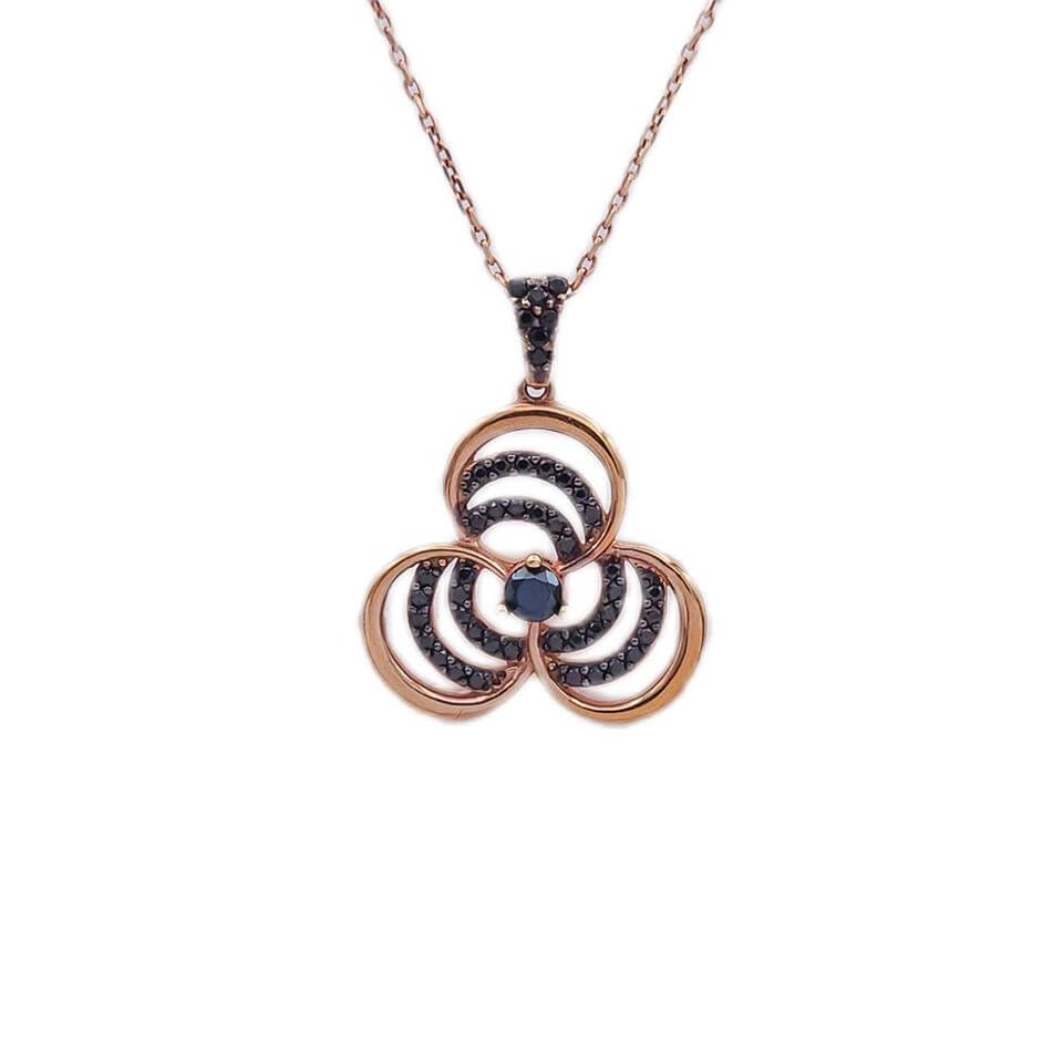 Çiçek Kesim altın Kolye