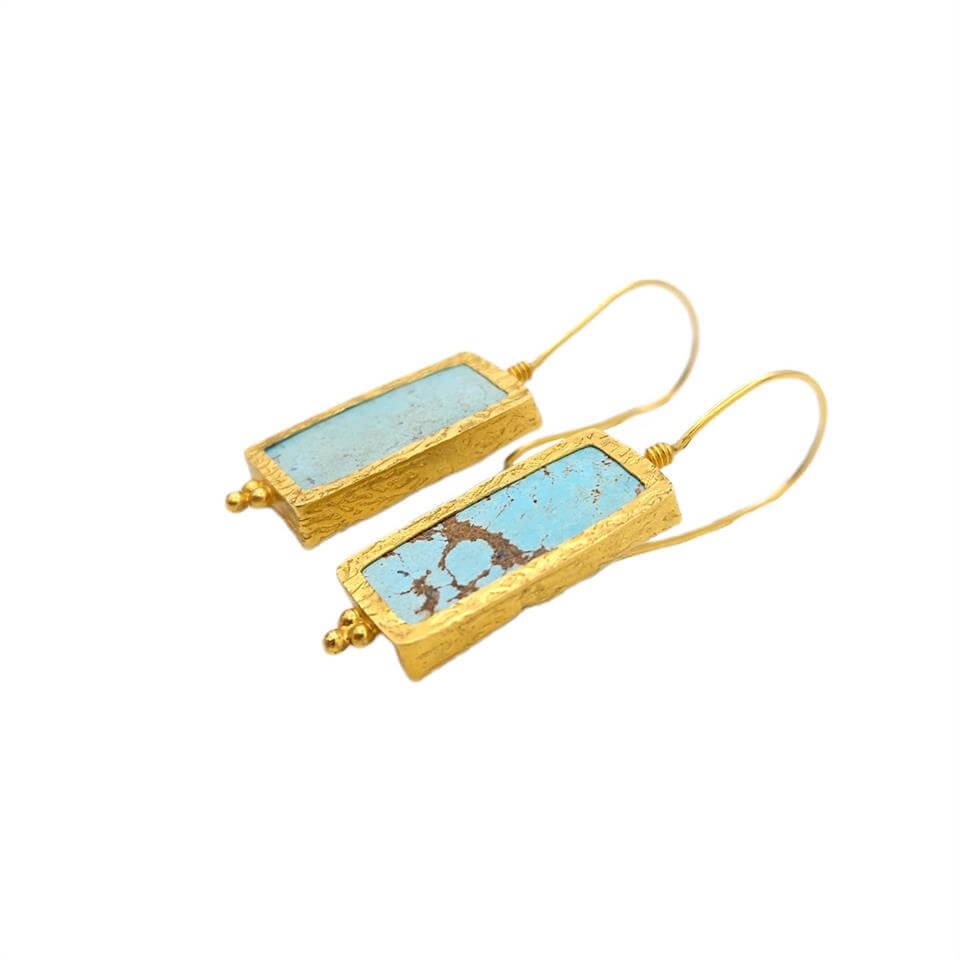 Firuze Taşlı Küpe