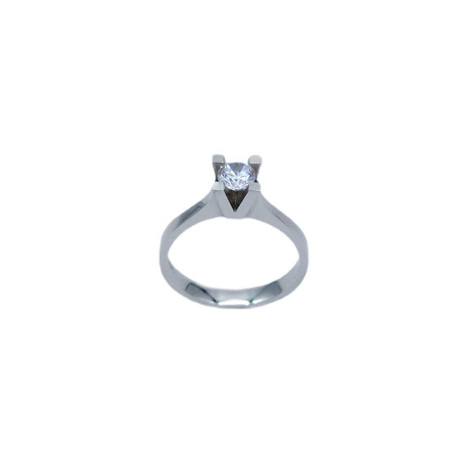 Beyaz Altın Tektaş Yüzük