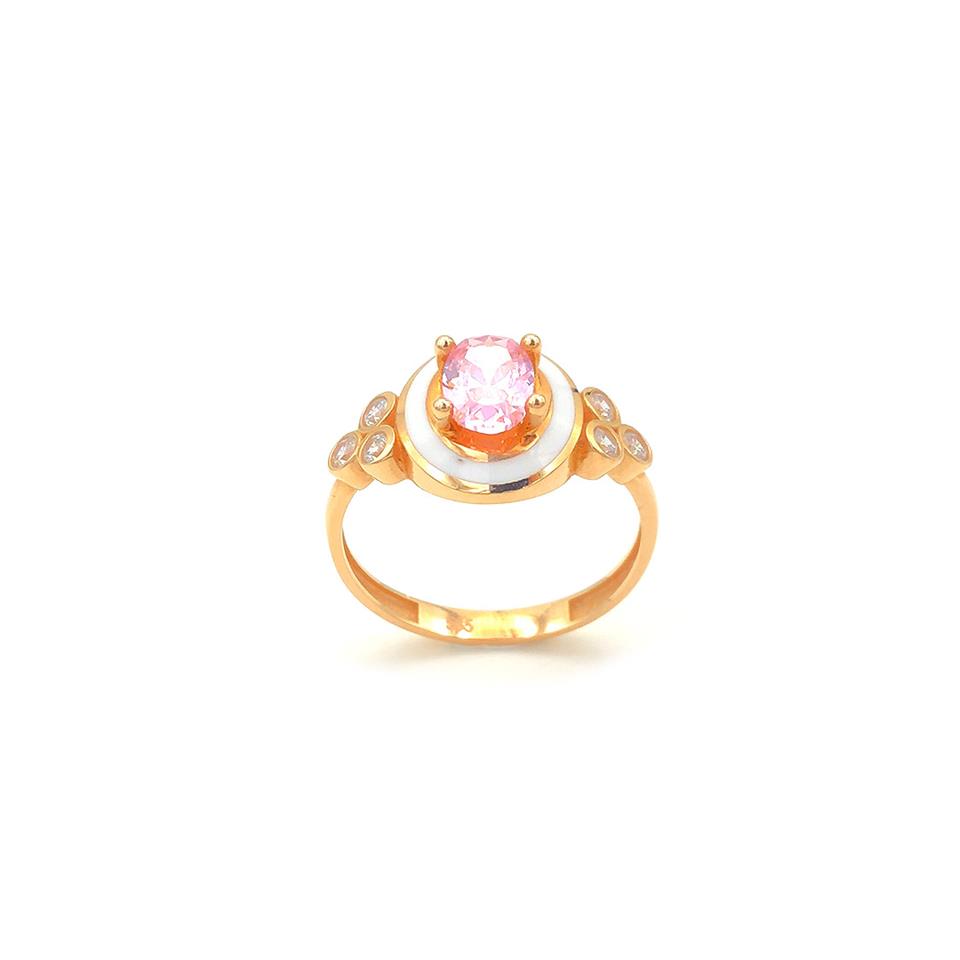 Beyaz Mineli Taşlı Yüzük