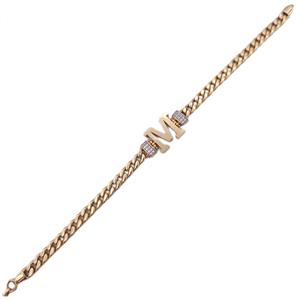 M Harfi Altın Zincir Bileklik