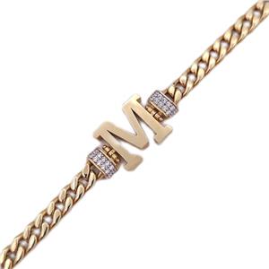 M Harfi Altın Zincir Bileklik