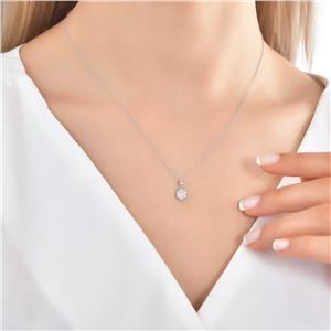 0.18 Karat Pırlanta Effect Tektaş Kolye