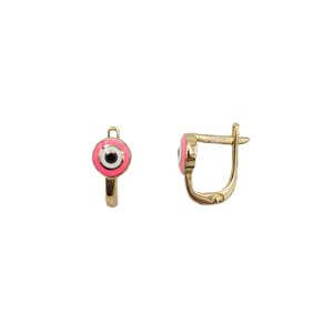 Nazar Boncuklu Atlın Çocuk Küpe