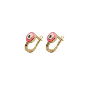 Nazar Boncuklu Atlın Çocuk Küpe