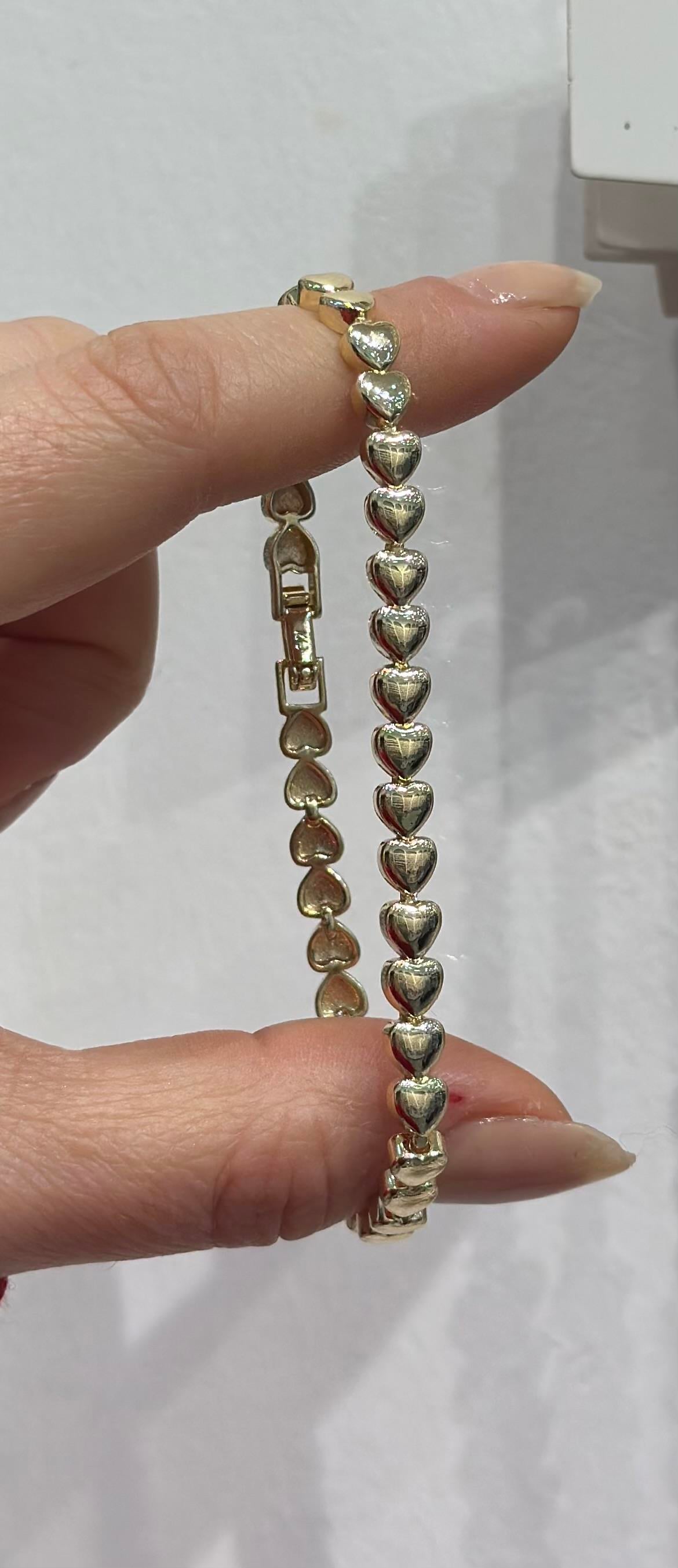Bileklik 14 K Altın Kaplama Kalp Gold Renk