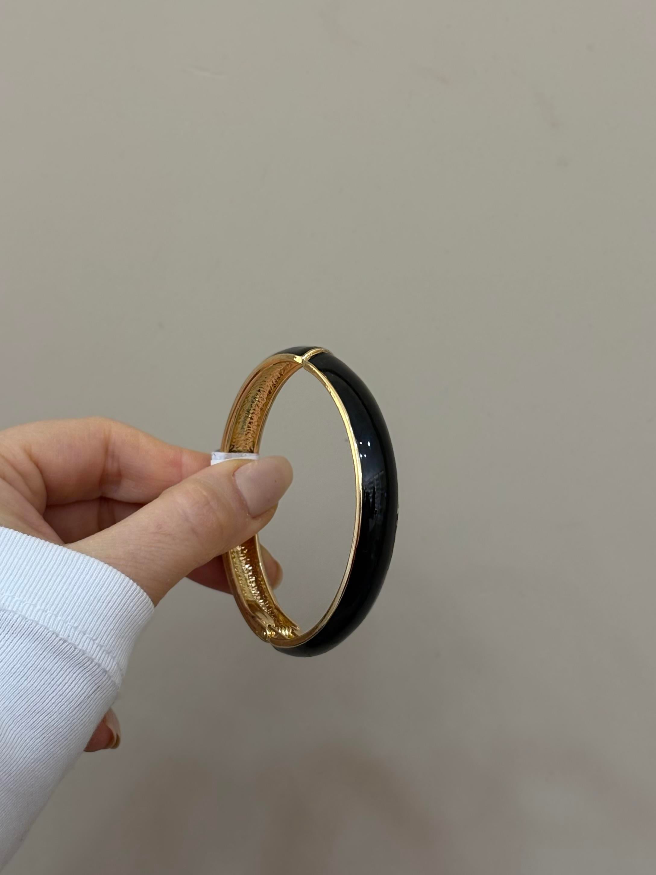 Kelepçe Bileklik Gold Siyah Renk