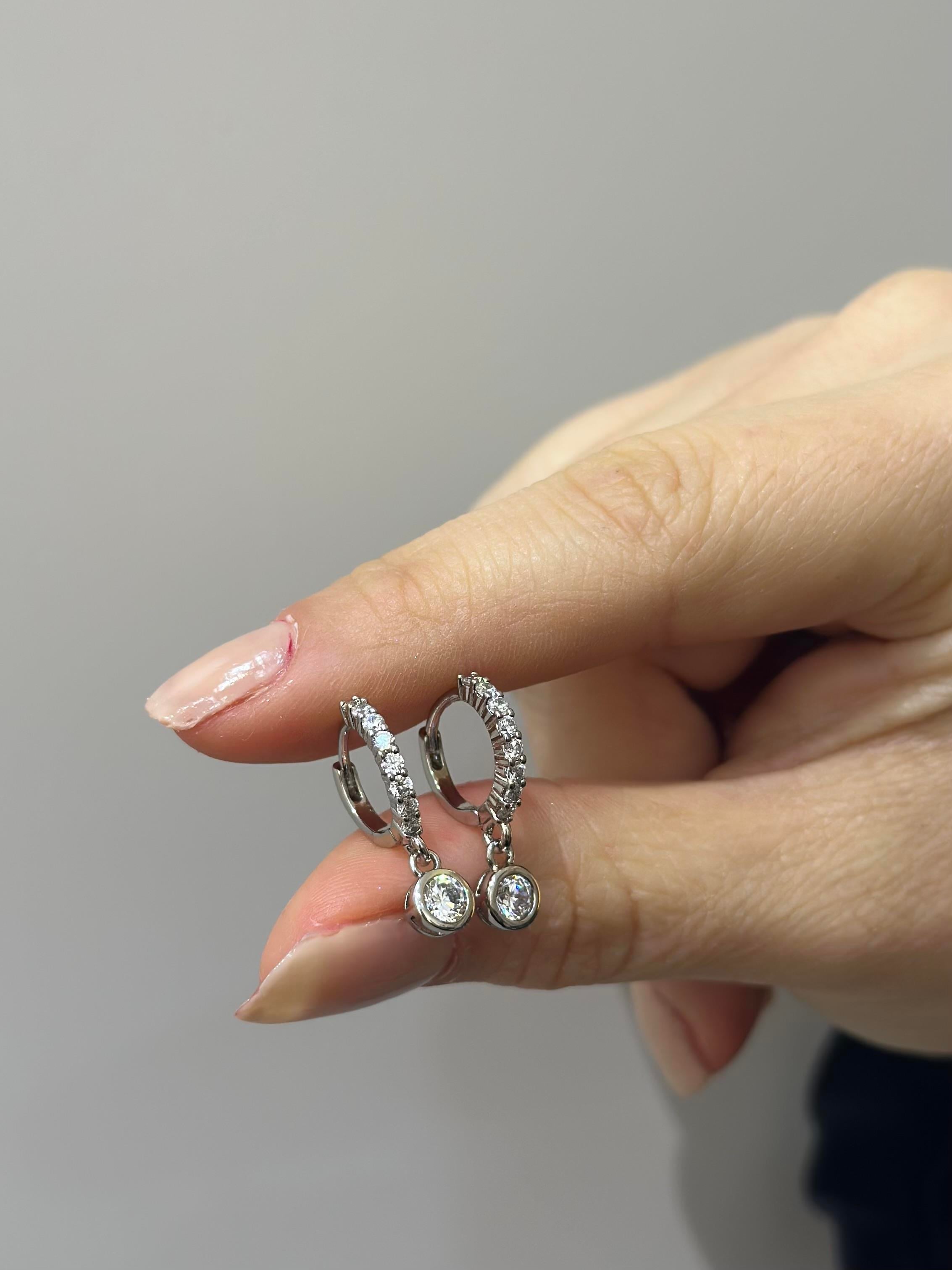 Küpe gümüş halka ucu taş sallantılı