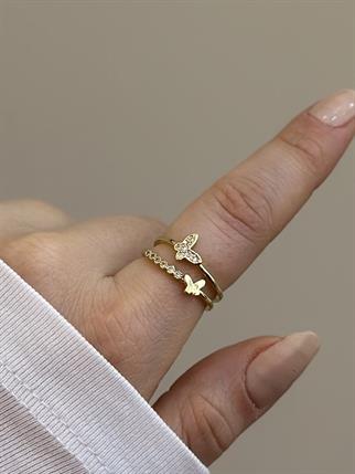 Gold kelebek tasarım yüzük