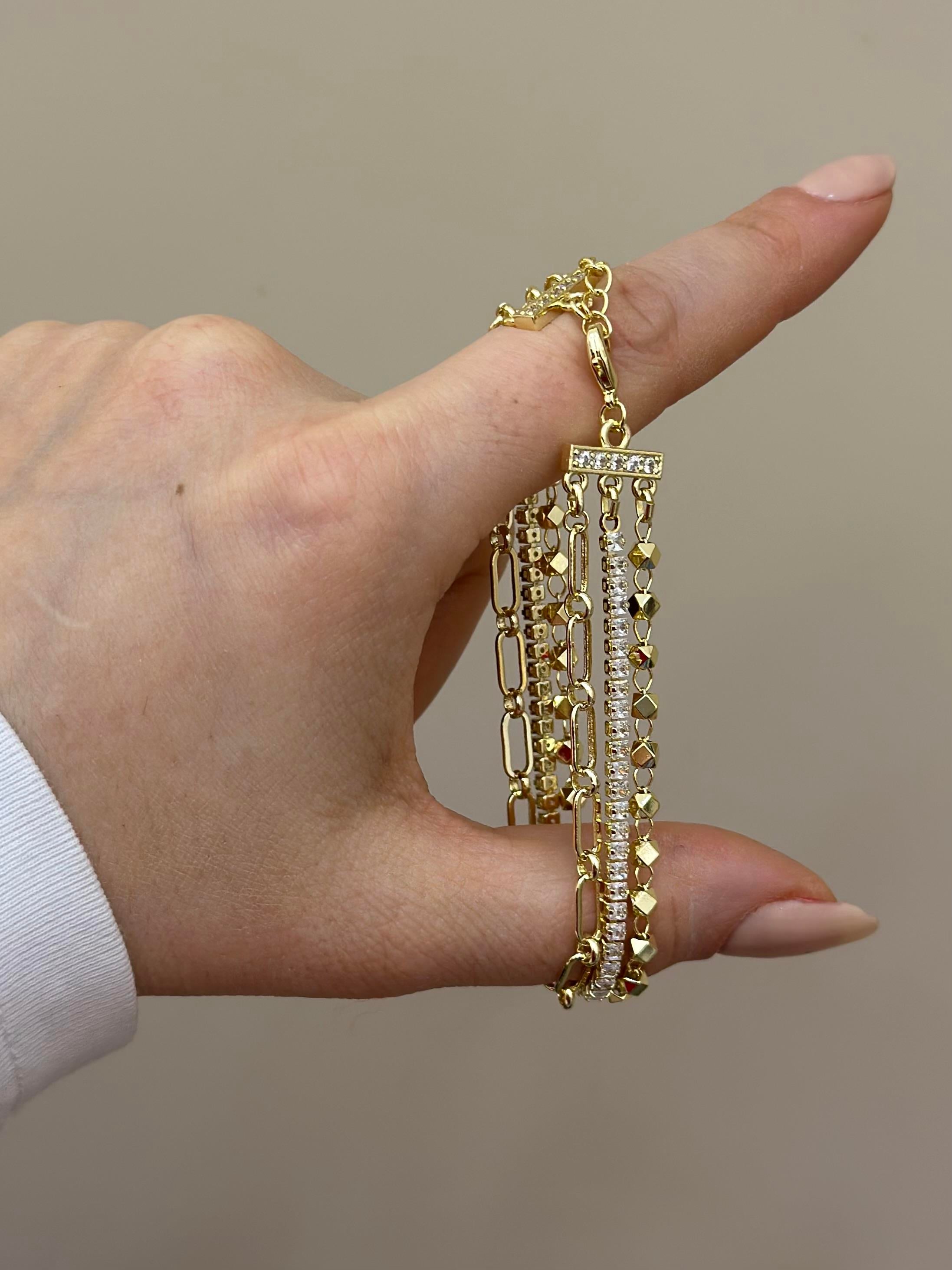 Bileklik 14K Altın Kaplama Gold Renk