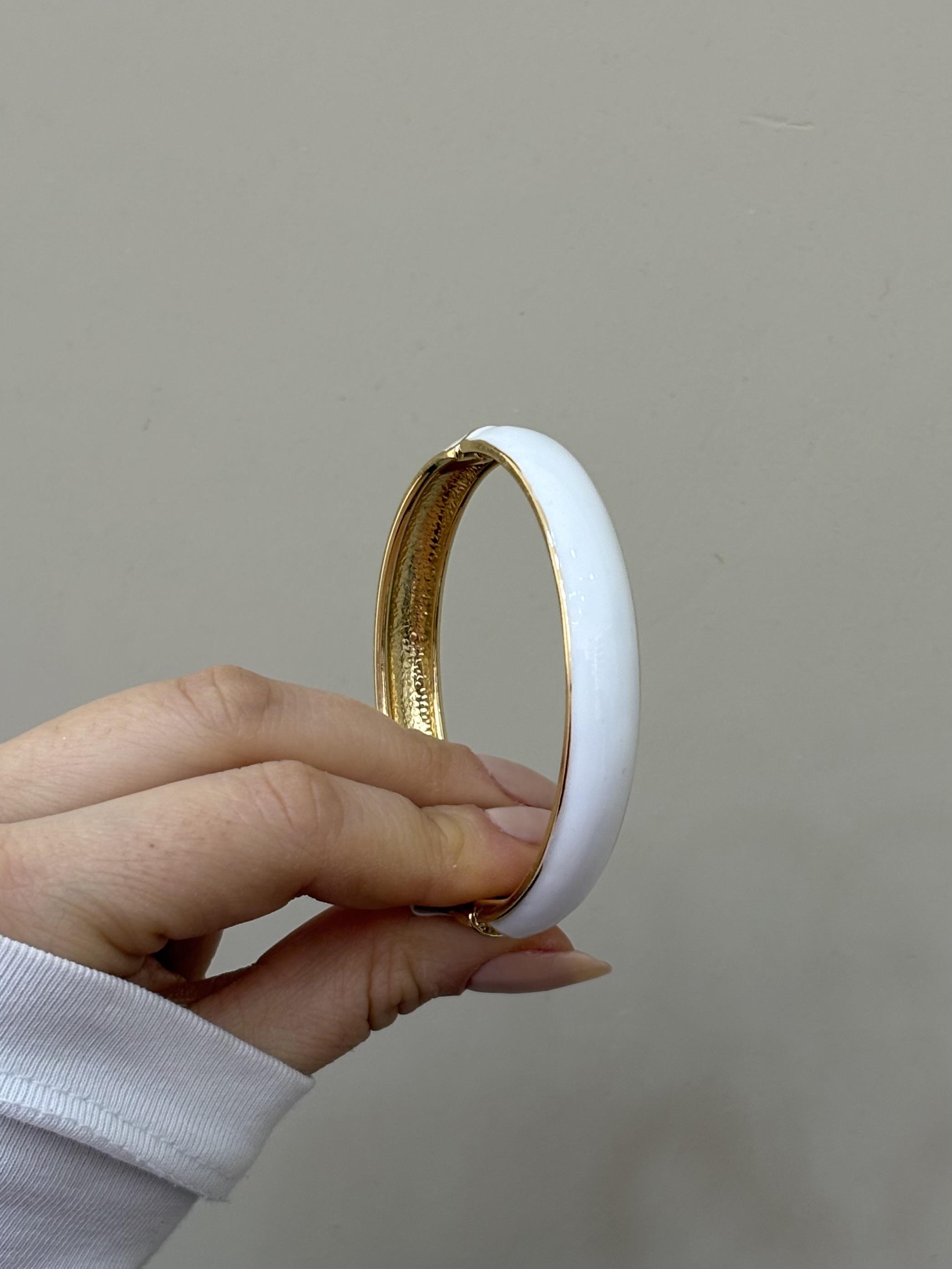 Kelepçe Bileklik Gold Beyaz Renk