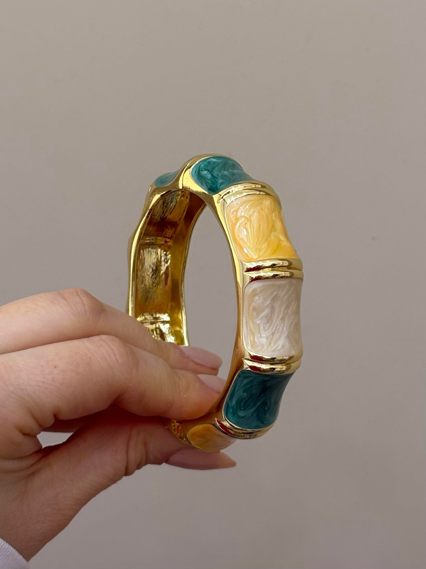 Kelepçe Bileklik Gold Karışık Renk