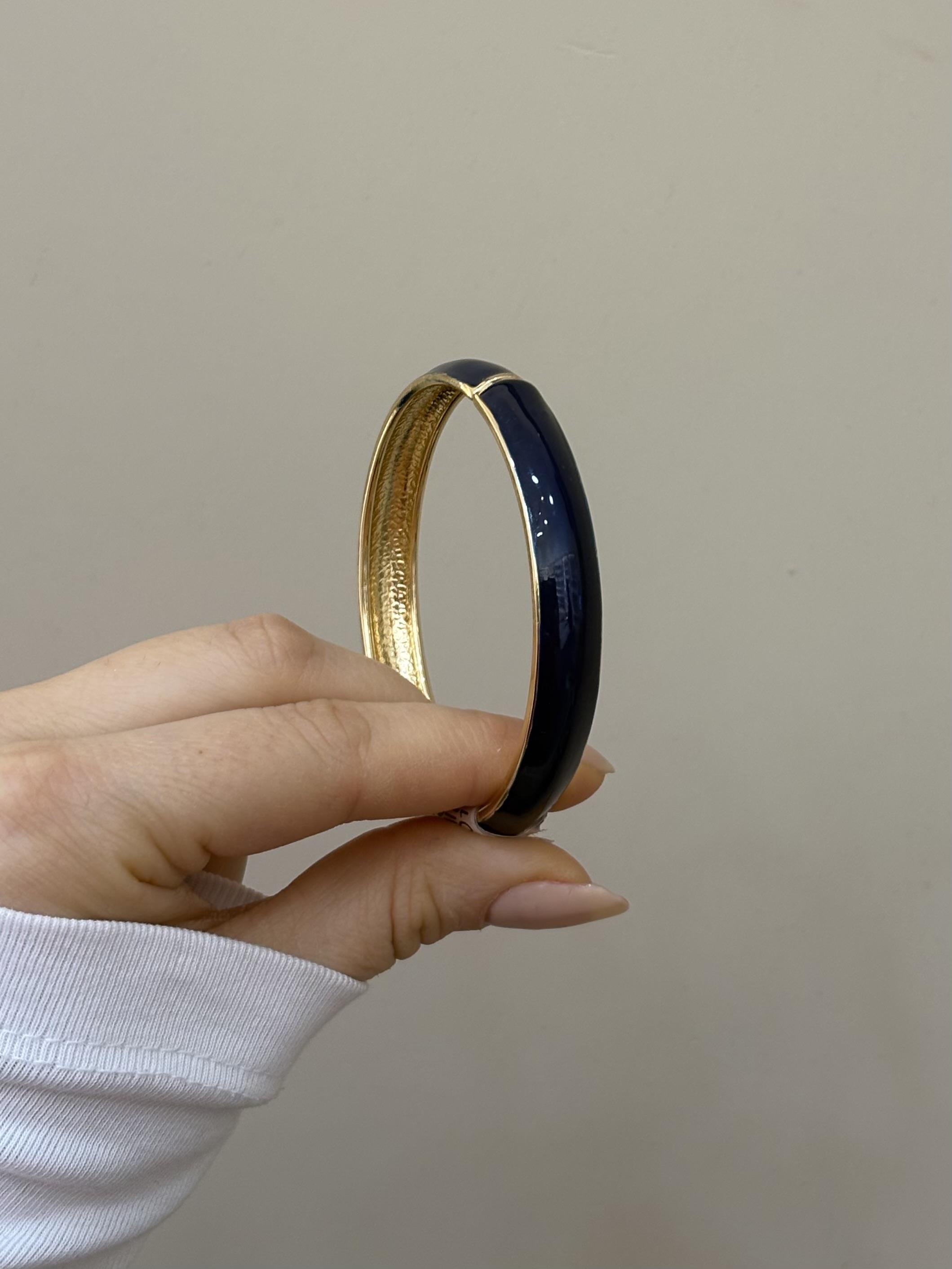 Kelepçe Bileklik Gold Lacivert Renk
