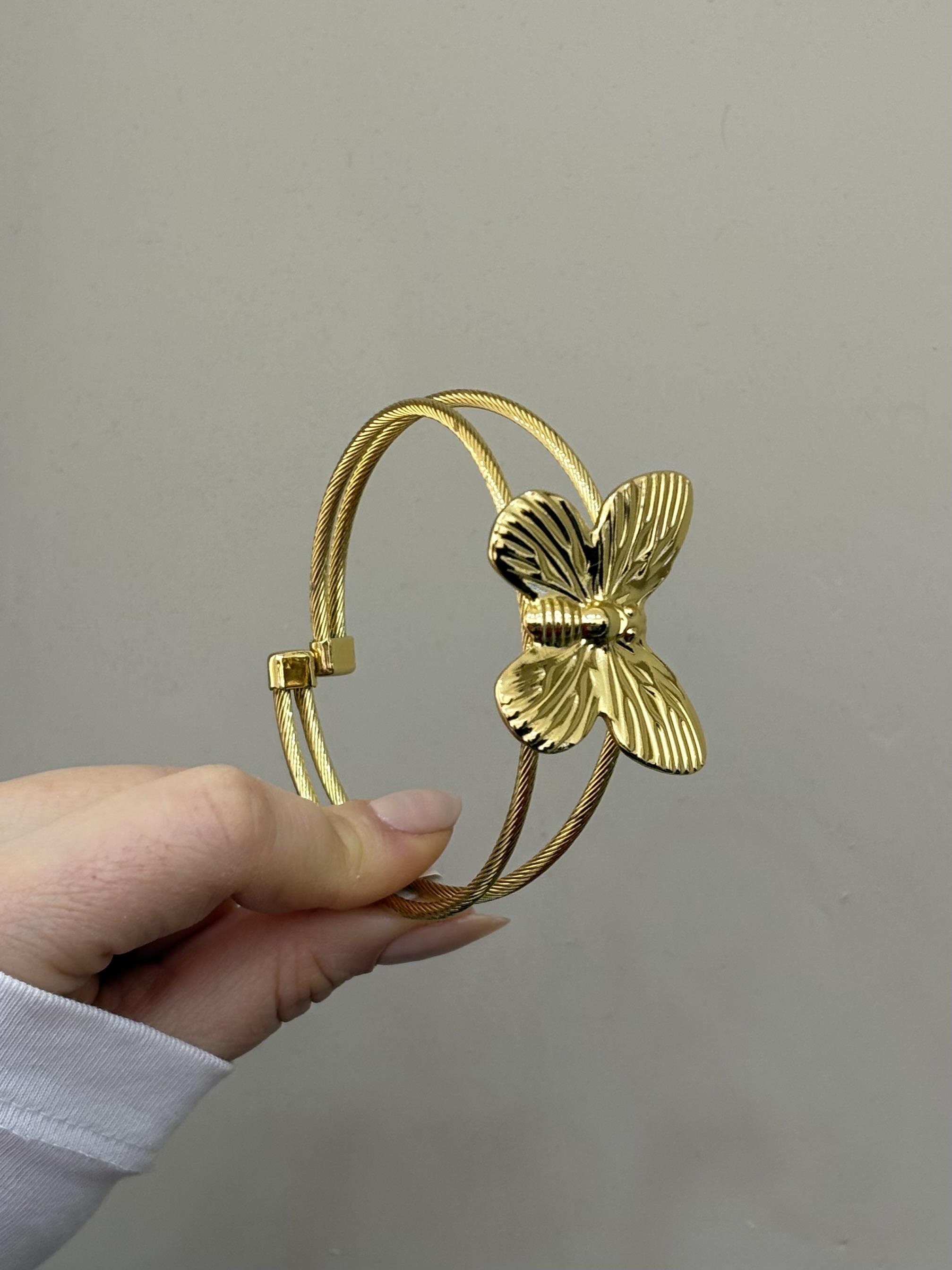 Kelepçe Bileklik Gold Renk