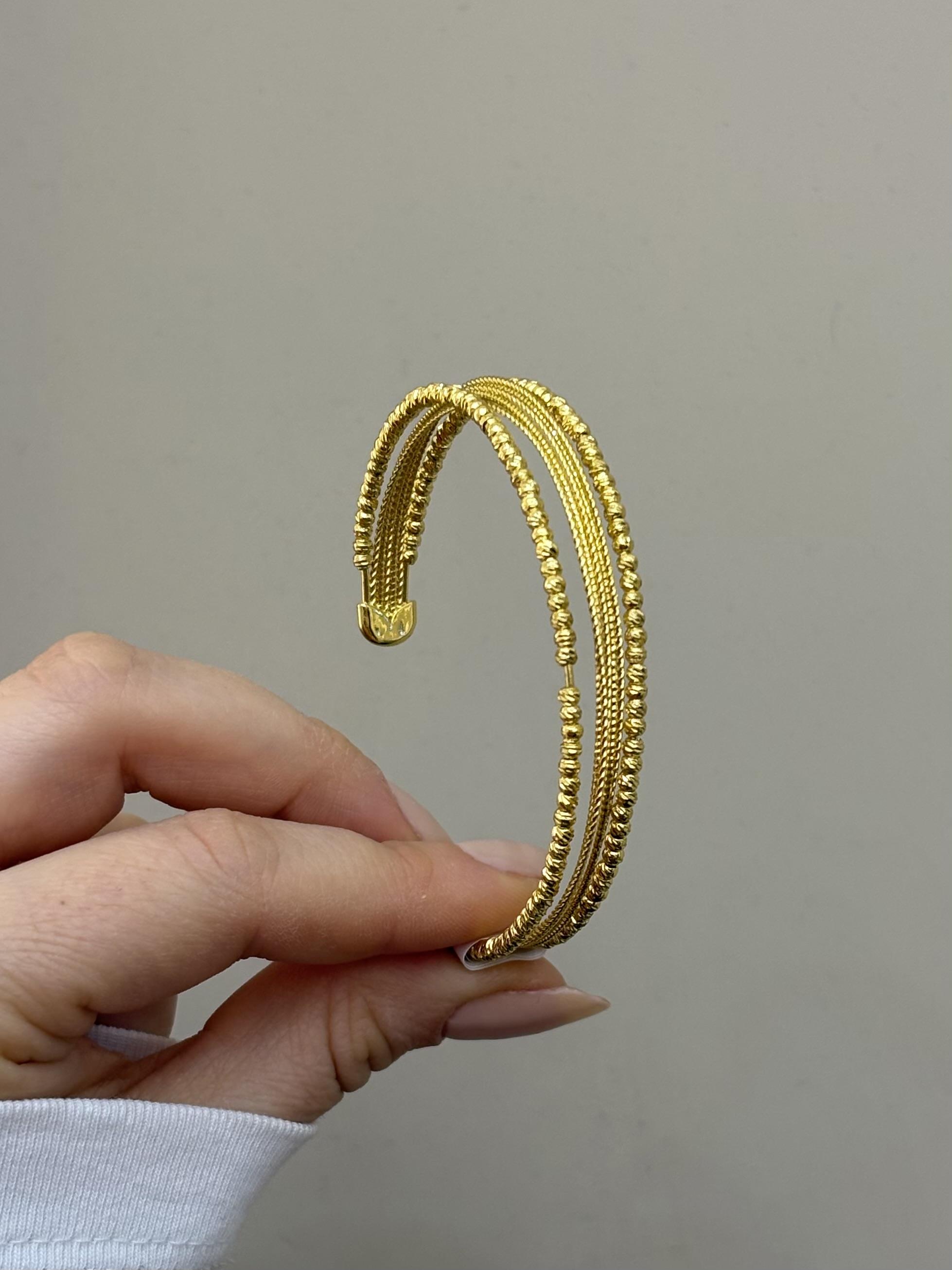 Kelepçe Bileklik Gold Renk