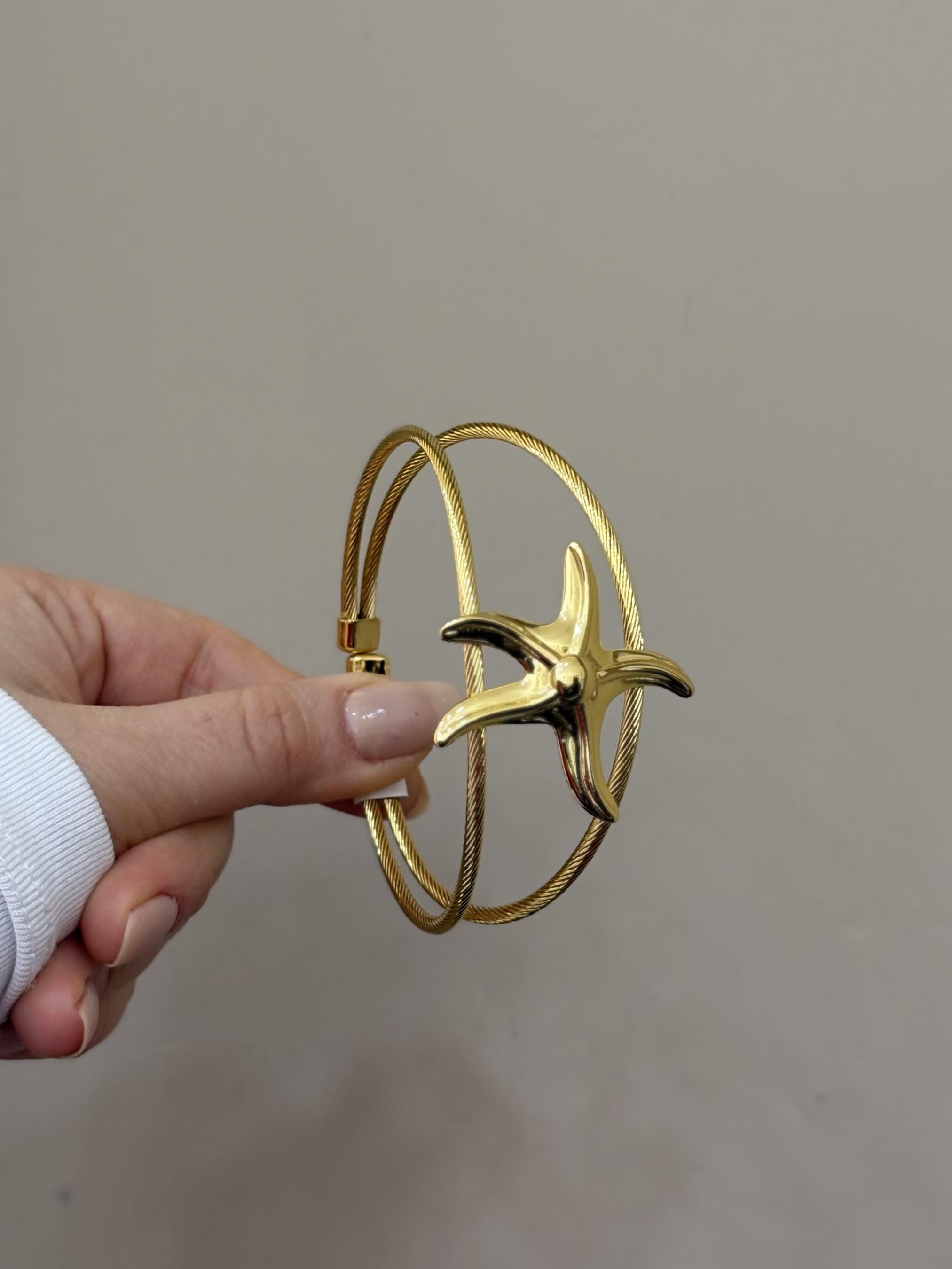 Kelepçe Bileklik Gold Renk