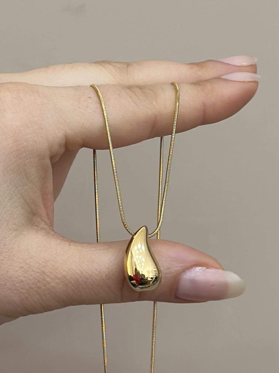 Kolye Çelik Damla Gold Renk