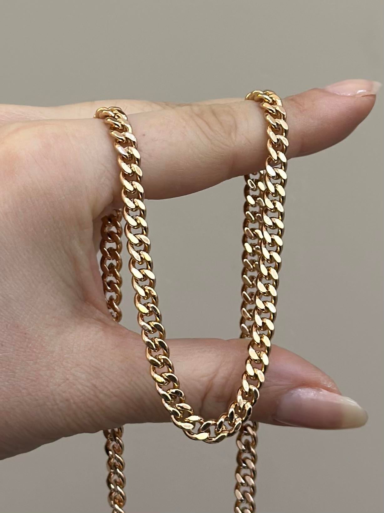 Kolye Çelik Kalın Zincir Rose Gold Renk 