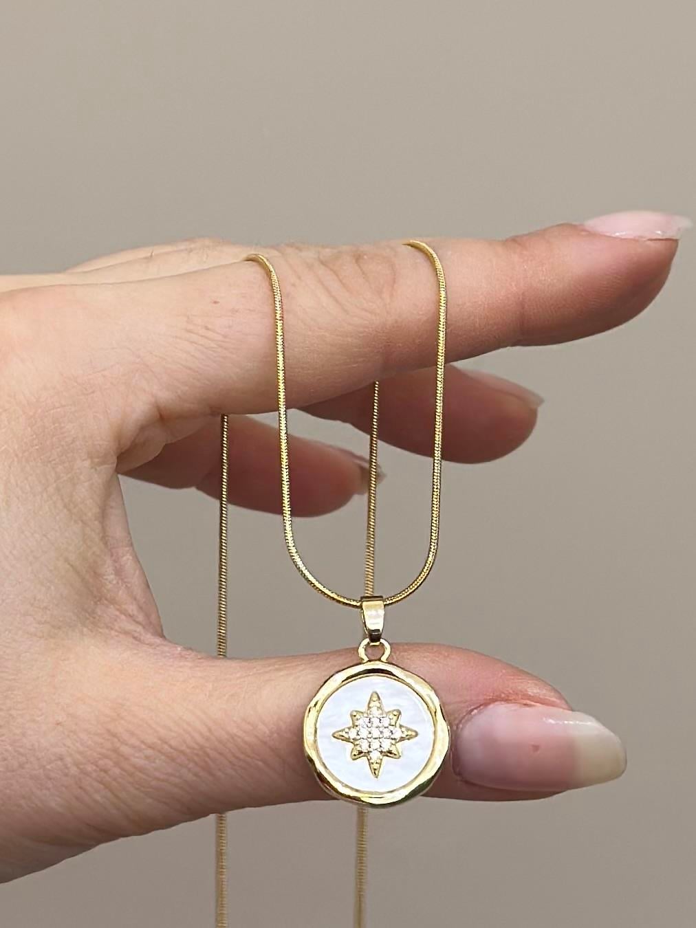 Kolye Çelik Kutup Yıldız Gold Renk 