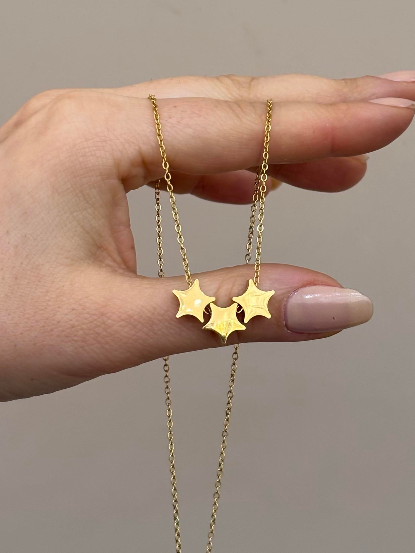 Kolye Çelik Yıldız Gold Renk